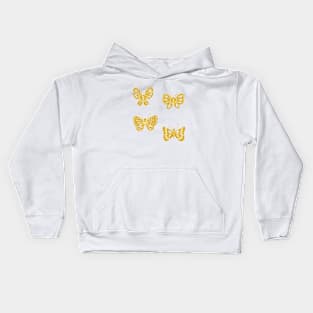 Butterflies on Mustard Kids Hoodie